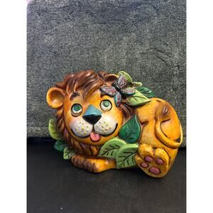 Hard to Find Napcoware Lion Bank c1970s Psychedelic Colors Glow Retro MCM